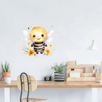 T316# Сладка малка пчела Карикатура Стикер за стена с насекоми Стикер за декорация на детска спалня Тоалетна Стикер за хладилник