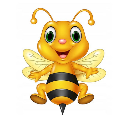 T316# Slatka mala pčelica, crtani kukac, zidna naljepnica, naljepnica za dječju spavaću sobu, naljepnica za hladnjak, WC