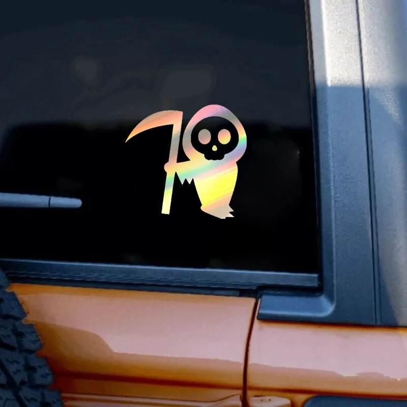 Grim Reaper Lurking Vinyl Sticker Decals Spooky Skeleton Peeker Naljepnice za prozor automobila, branik, ukras za prijenosno računalo