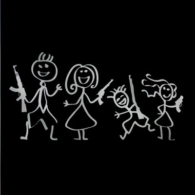 Αυτοκόλλητο αυτοκινήτου Οικογενειακό μοτίβο όπλο με ραβδί Κομψό, χαριτωμένο, χαλκομανίες Εξώφυλλο γρατσουνιές Αυτοκόλλητα anime Αξεσουάρ Caravan Personality, PVC