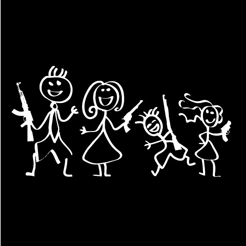 Αυτοκόλλητο αυτοκινήτου Οικογενειακό μοτίβο όπλο με ραβδί Κομψό, χαριτωμένο, χαλκομανίες Εξώφυλλο γρατσουνιές Αυτοκόλλητα anime Αξεσουάρ Caravan Personality, PVC