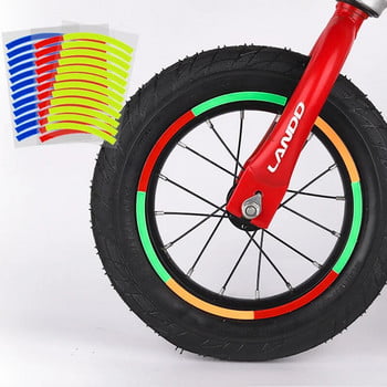Светлоотразителен стикер за гуми Стикер за безопасност Цветен детски балансиращ велосипед Светлоотразителен стикер Стикери за колела Аксесоари за велосипеди