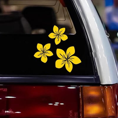 3pcs Pretty Flower Graphics Car Stickers for Rear Window Cover Scratches on Auto Bumper Body Moto Racing Helmet Blossom Decals