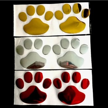 Αυτοκόλλητα αυτοκινήτου 1 φύλλου Δημιουργικά αυτοκόλλητα Αυτοκόλλητα Αυτοκόλλητα Αυτοκόλλητου Αυτοκινήτου Αξεσουάρ αυτοκινήτου 3D Ζώο με πόδι γάτας σκύλου