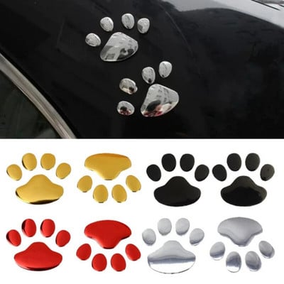 1 Sheet Car Stickers Creative Decals Paw 3D Animal Dog Cat Foot Prints Decal Car Motocycle Sticker Car Accessories