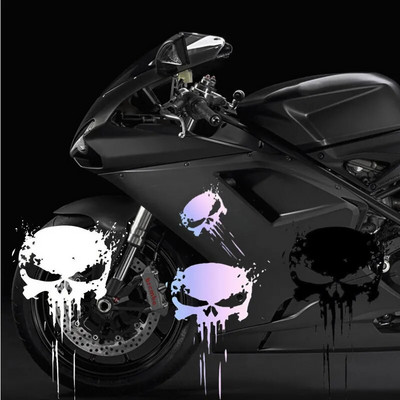 Autocolant cu craniu Decal reflectorizant Autocolante pentru motociclete Protecție solară impermeabilă Accesorii universale pentru decorarea motocicletei