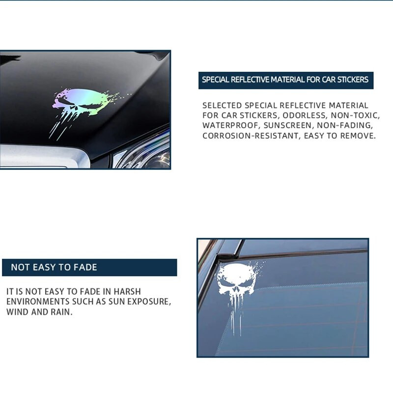 Kolju kleebis Peegeldav kleebis Mootorratta kleebised Veekindlad päikesekaitse Universaalsed autode mootorratta kaunistustarvikud