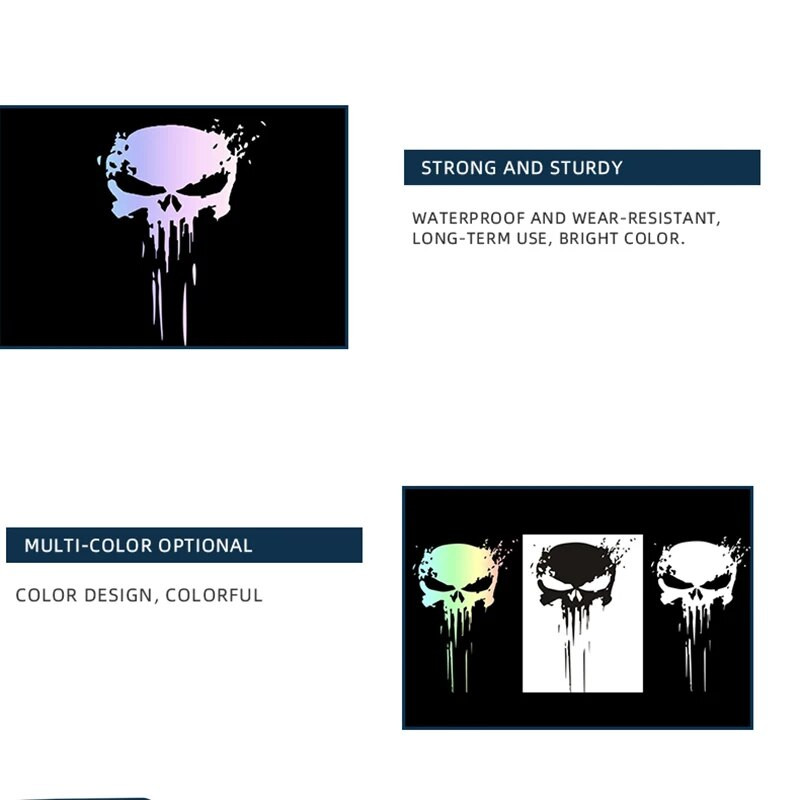 Kolju kleebis Peegeldav kleebis Mootorratta kleebised Veekindlad päikesekaitse Universaalsed autode mootorratta kaunistustarvikud