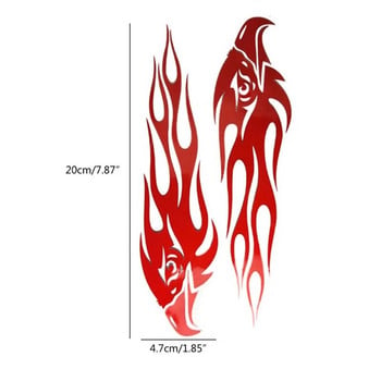 2 бр. Стикери за кола Направи си сам Eagle Flame Pattern Отразяващ скутер Cool Decal Отразяващ стил GTWS