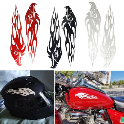 2 Pcs Car Stickers DIY Eagle Flame Pattern Reflective Scooter Cool Decal Reflective Styling GTWS