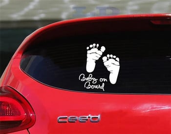 1 τμχ Refective Αυτοκόλλητο Τοίχου Αυτοκινήτου Cool Cute Baby on Board Αυτοκόλλητα προειδοποίησης αυτόματης ασφάλειας Αυτοκόλλητο παραθύρου σπιτιού Διακόσμηση βρεφικού δωματίου