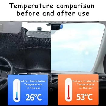 Универсални сенници за предно стъкло Сгъваем сенник за преден прозорец на автомобил Защитно покритие от сняг и лед Зима Лято Щит за предно стъкло