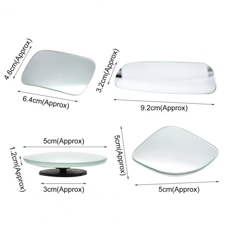 1 pora aklosios zonos veidrodžių Plataus kampo plataus pritaikymo Tvirtas 360° pasukamas stiklas išgaubtas galinio vaizdo veidrodėlis Automobilio išorės priedai