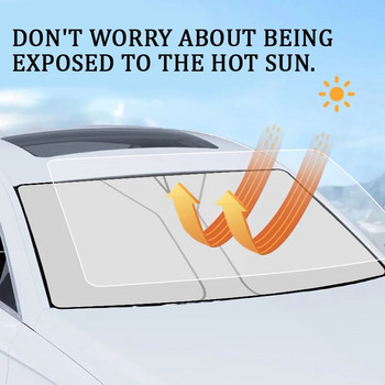 Сенник за предно стъкло на автомобил Блокове UV лъчи Протектор за сенник Сгъваем протектор за сенник за автомобил Чадър Лятно слънце Интериорни части