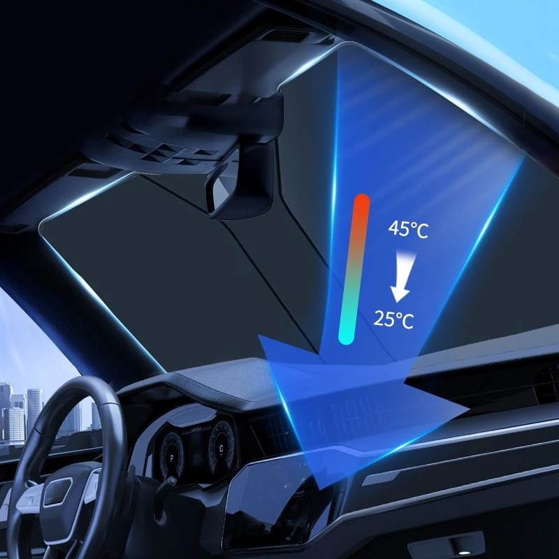 Automobilio priekinis skėtis nuo saulės blokuoja UV spindulius saulės skydelio apsauga Sulankstoma automobilio skėčio apsauga nuo saulės skėčio vasaros saulės vidaus dalys