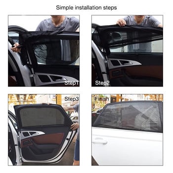 2 ΤΕΜ Σεντάν/SUV Αυτοκίνητο Αξεσουάρ στυλ αντηλιακής σκιάς αυτοκινήτου Auto UV Protect Κουρτίνα Πλαϊνό Παράθυρο Αντηλιακό Διχτυωτό Μεμβράνες Αντιηλιακής Προστασίας