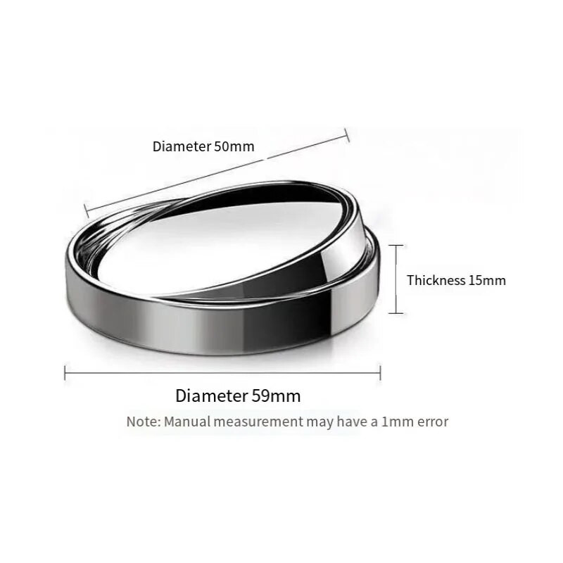 2vnt Automobilio galinio vaizdo veidrodis aklosios zonos atbulinės eigos veidrodėlis Automobilio pagalbinis galinio vaizdo veidrodėlis 360° besisukantis plačiakampis akloji zona