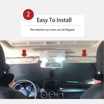 Κάλυμμα ηλιοπροστασίας παραθύρου αυτοκινήτου Sun Shade Προστατευτικό γείσο παρμπρίζ Πτυσσόμενο παρμπρίζ Auto UV Protection Αξεσουάρ στυλ κουρτινών