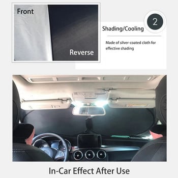 Κάλυμμα ηλιοπροστασίας παραθύρου αυτοκινήτου Sun Shade Προστατευτικό γείσο παρμπρίζ Πτυσσόμενο παρμπρίζ Auto UV Protection Αξεσουάρ στυλ κουρτινών