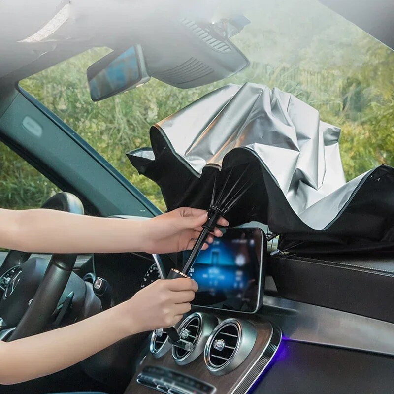 Auto päikesevari vihmavari Auto päikesevarju kaitse päikesevari suvepäikese sisemuse tuuleklaasi kaitsetarvikud automaatseks varjutamiseks