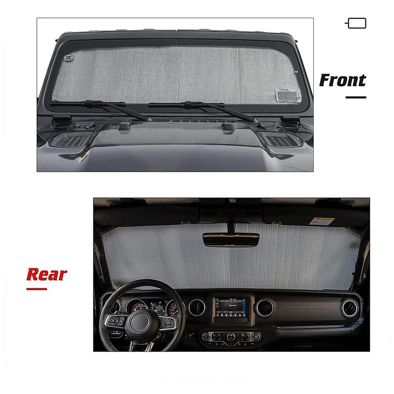 Esiklaasi päikesevari Jeep Wranglerile TJ JK JKU 1997-2018 JL JLU 2018-2023+ Gladiator JT 2020-2023+ päikesevarjud Heat Shield