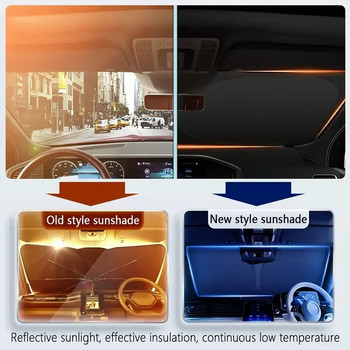 Сенник за кола Предно предно стъкло Сенник за завеси за кола, покрит със сребрист слънцезащитен отразяващ UV топлинен щит