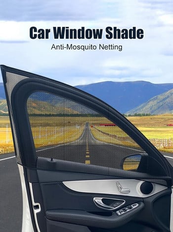 2/4 τμχ Universal Παράθυρο Αυτοκινήτου Sun Shade Διχτυωτό Διχτυωτό Πλαϊνό Κάλυμμα Παραθύρου Σκίαση Αντικουνουπική Δίχτυ για αξεσουάρ φορτηγών SUV Sedan