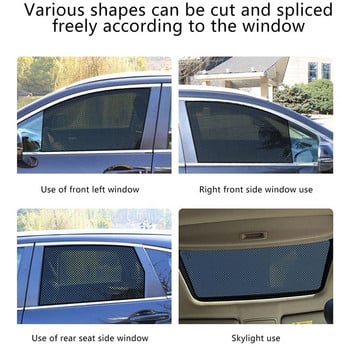 2/4 бр. Автомобилни стикери за сенници с малък отвор Черен PVC страничен прозорец Сенник Капак Автоаксесоари Екстериор 42x38cm