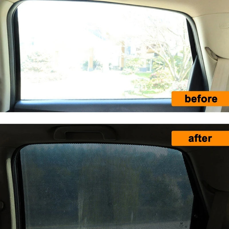 2/4Pcs Αυτοκόλλητα Car Personality Sunshades με Μικρή Τρύπα Μαύρο PVC Πλαϊνό Παράθυρο Κάλυμμα ηλίου Αξεσουάρ αυτοκινήτου Εξωτερικό 42x38cm