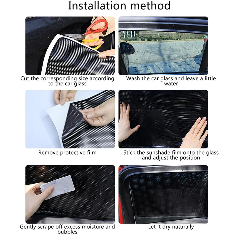 2/4Pcs Αυτοκόλλητα Car Personality Sunshades με Μικρή Τρύπα Μαύρο PVC Πλαϊνό Παράθυρο Κάλυμμα ηλίου Αξεσουάρ αυτοκινήτου Εξωτερικό 42x38cm