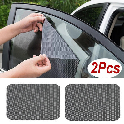 2Pcs Car Static Side Window Sunshade Cover Insulation Curtain Anti-UV Protector Front Rear Windshield Sun Visor Cover Sticker
