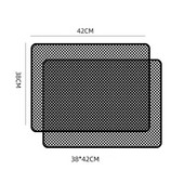 2GAB Automašīnas sānu logu saulessargi Uzlīmes Saules aizsardzības logs Saules aizsargpārklājs melns PVC saulessargs ar maziem caurumiem 42x38cm
