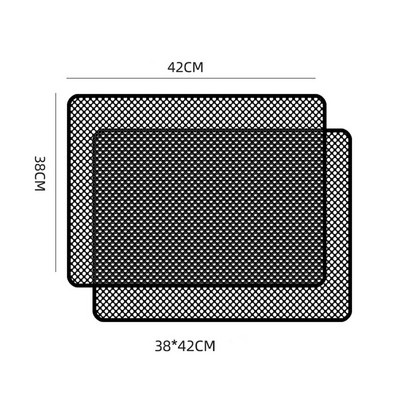 2 ΤΕΜ. Αυτοκόλλητα Πλαϊνό Παράθυρο Αντηλιακά Αυτοκόλλητα Αντιηλιακό Κάλυμμα Παραθύρου Μαύρο PVC με Μικρές Τρύπες 42x38cm