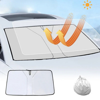 Car Windshield Sun Shade Covers Front Window Sunscreen Sun Visors Heat Insulation Sunshade Parasol for Car Accessories