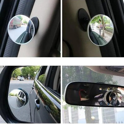 HD 360 Degree Wide Angle Adjustable Car Rear View Convex Mirror Auto Rearview Mirror Vehicle Blind Spot Rimless Mirrors 10.5*8.5