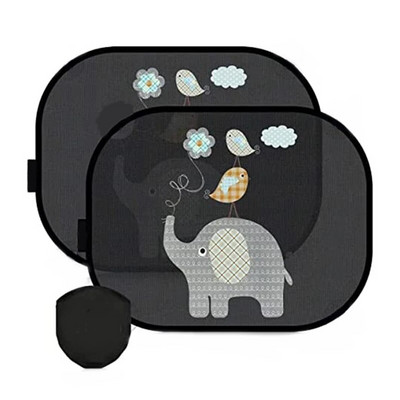 Бебешки сенник за кола с UV защита, детски сенник за прозорци на кола със сладки животински мотиви, 44 X 36 см, комплект от 2 бр.