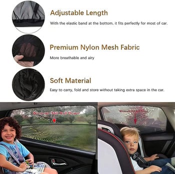 Universal κουρτίνα σκίασης πλευρικού παραθύρου αυτοκινήτου Μπροστινό κάλυμμα πίσω παραθύρου Προστασία από υπεριώδη ακτινοβολία Ασπίδα προσωπίδας σκίαστρου για τα περισσότερα αυτοκίνητα