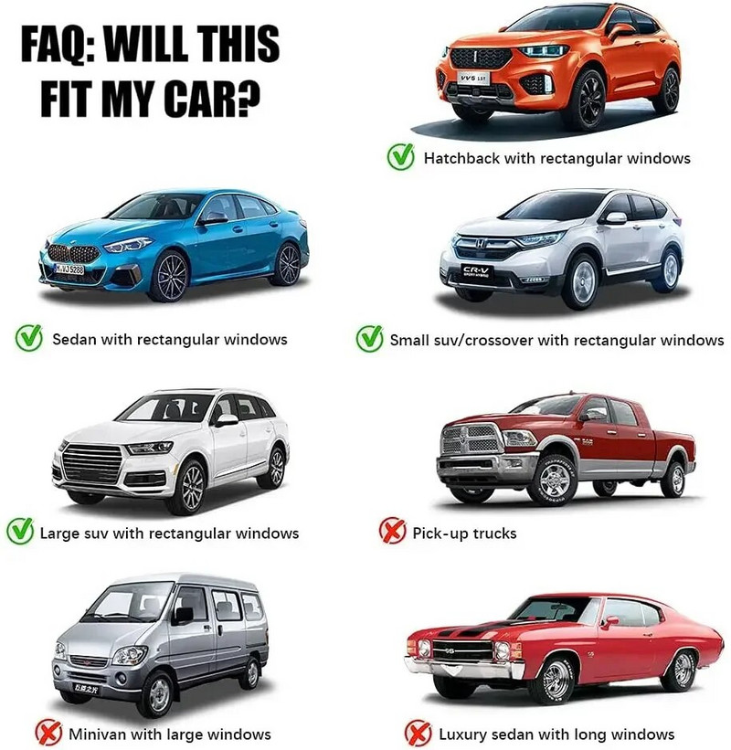 Universaalne auto küljeakna varjukardin eesmine tagaklaasi kate UV-kaitsega päikesevari enamuse autode jaoks