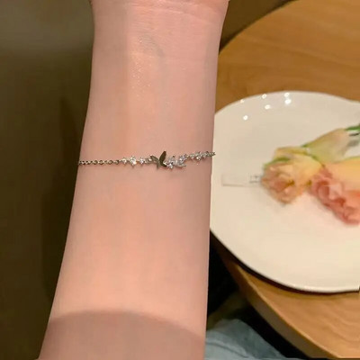 Y2K Circon Ins rokassprādzes sievietēm korejiešu mode, saldas meitenes, mirdzošas dobas sirds, smalkas ķēdes rokassprādzes ballītēm rotaslietas dāvanas