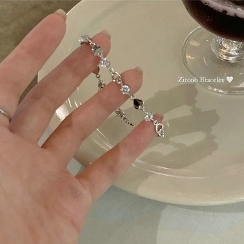 Κορεατική μόδα Βραχιόλι με καρδιά ζιργκόν για γυναίκες Y2K γλυκά κορίτσια με κούφια κουφώματα αλυσίδας πεταλούδας Δώρα κοσμήματα για πάρτι
