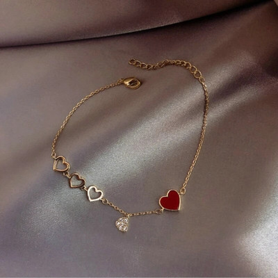 Korea moodne tsirkoonist südamekäevõru naistele Y2K, armsad tüdrukud, õõnsad liblikaketi lingid, käevõrud, peoehted, kingitused