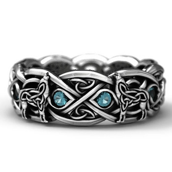 Huitan Viking Nordic Mythology Giant Wolf Men Ring Defense Totem Wolf Fashion Hip Hop Rock Unisex Finger Ring Punk Δώρο