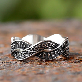 2024 Нов креативен 316L неръждаема стомана Viking Nordic Celtic Festival and Runes Ring For Men Fashion Biker Cool Jewelry Gift