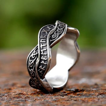 2024 Нов креативен 316L неръждаема стомана Viking Nordic Celtic Festival and Runes Ring For Men Fashion Biker Cool Jewelry Gift