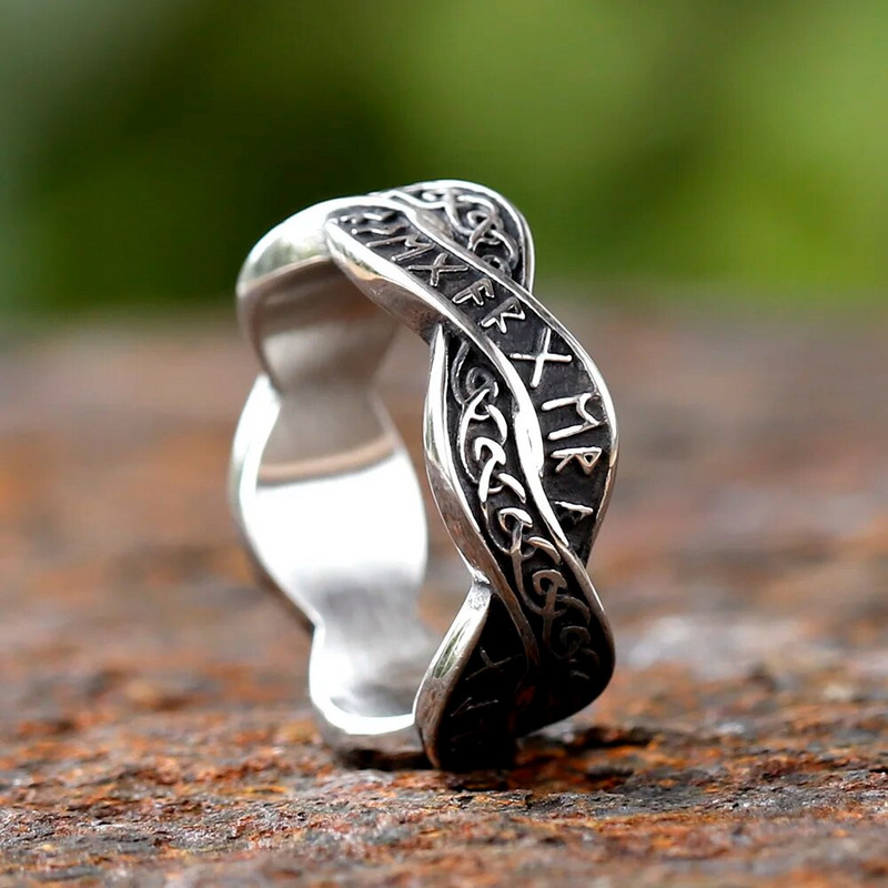 2024. aasta uus Creative 316L roostevabast terasest Viking Nordic Celtic Festival ja Runes Ring meestele Fashion Biker Cool Jewelry Gift