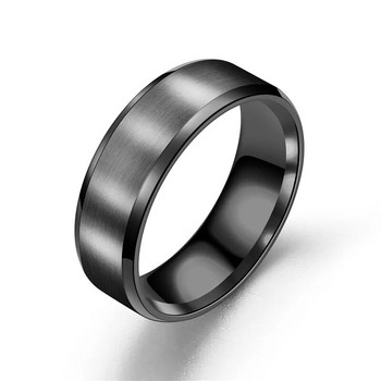 Ανδρικό δαχτυλίδι 8mm μαύρο καρβίδιο Κλασικό μονόχρωμο μεταλλικό λευκό δαχτυλίδι αρραβώνων Ανδρικό αξεσουάρ κοσμήματος