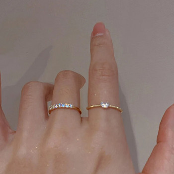 Луксозни пръстени със сърце с циркон за жени, отварящи се регулируеми плетени пръстени с кристали Годежни сватбени бижута Модни подаръци за приятелки