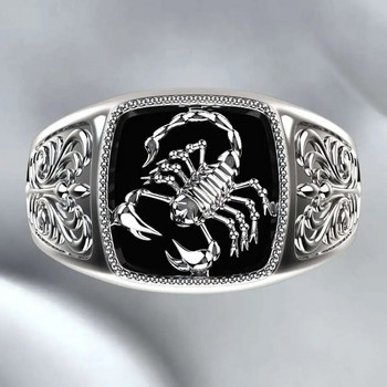 Мода Milangirl Висококачествен готически пънк мъжки ретро пръстен със скорпион за мъж Пръстени с шарка Мъжки бижута Цяла разпродажба