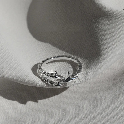 Vintage Irregular Cross Star avatud sõrmus naistele Meestele Punk Gooti värvi Sliver Reguleeritav paarisõrmus Y2K Egirl ehtekink