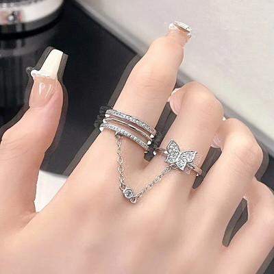 Hip Hop Punk kutų žiedai moterims Elegantiškas žavesys Vintažinis unikalus žiedas su kutais Sidabrinės spalvos žiedai vakarėlių papuošalai Dovanos
